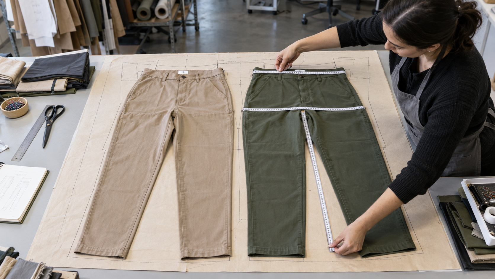 Same size activewear fits differently comparison using identical measurement points and an approved reference
